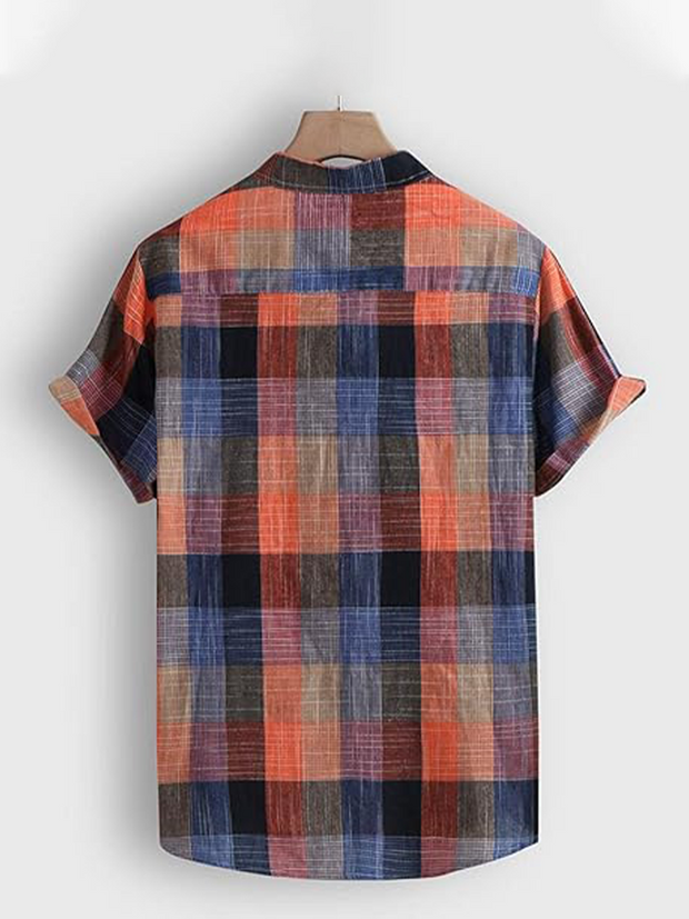 Men'S Vintage Plaid Printed Shirt