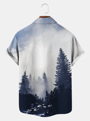 Fydude Men'S Retro Forest Printed Shirt