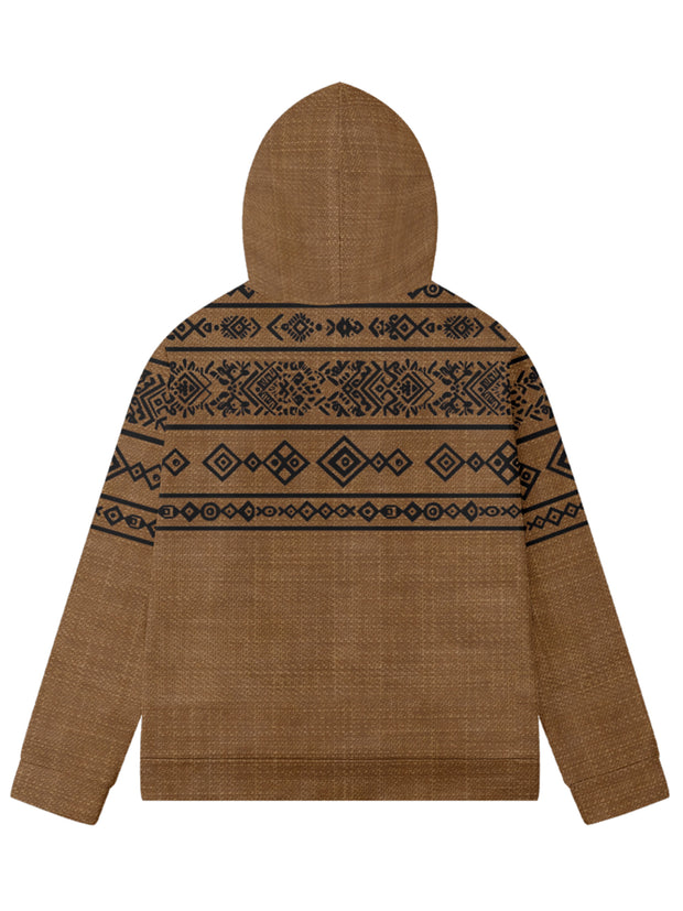 Fydude Men'S West Aztec Print Full Zip Jacket