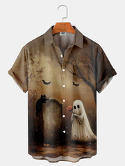 Fydude Men'S Halloween Ghost Printed Shirt