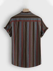 Men'S Retro Stripes Printed Shirt