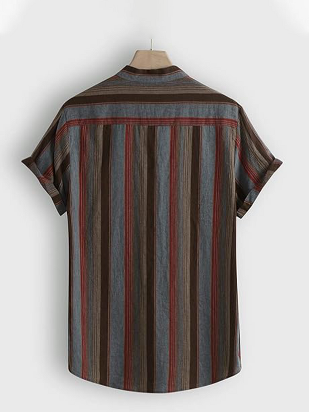 Men'S Retro Stripes Printed Shirt