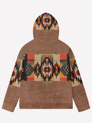 Fydude Men'S West Aztec Print Full Zip Jacket