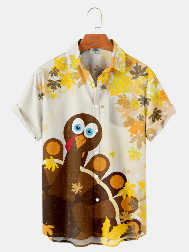 Fydude Men'S Thanksgiving Turkey Funny Printed Shirt