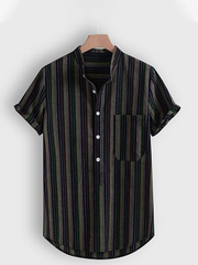 Men'S Retro Stripes Printed Shirt