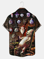 Fydude Men'S Ghost And Halloween Classic Character Masks Printed Shirt