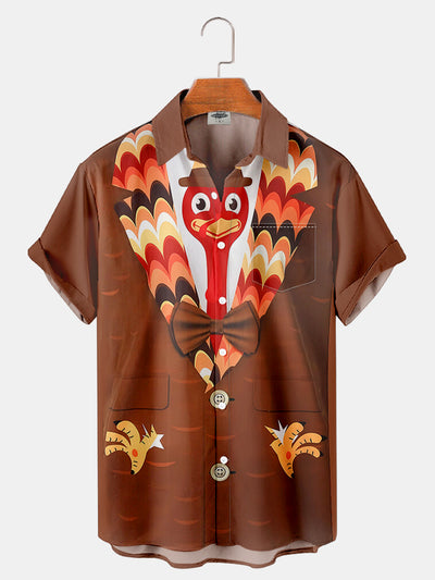 Fydude Men'S Thanksgiving Turkey Funny Printed Shirt