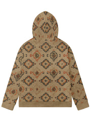 Fydude Men'S West Aztec Print Full Zip Jacket