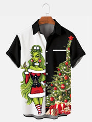 Fydude Men'S Merry Christmas Printed Shirt