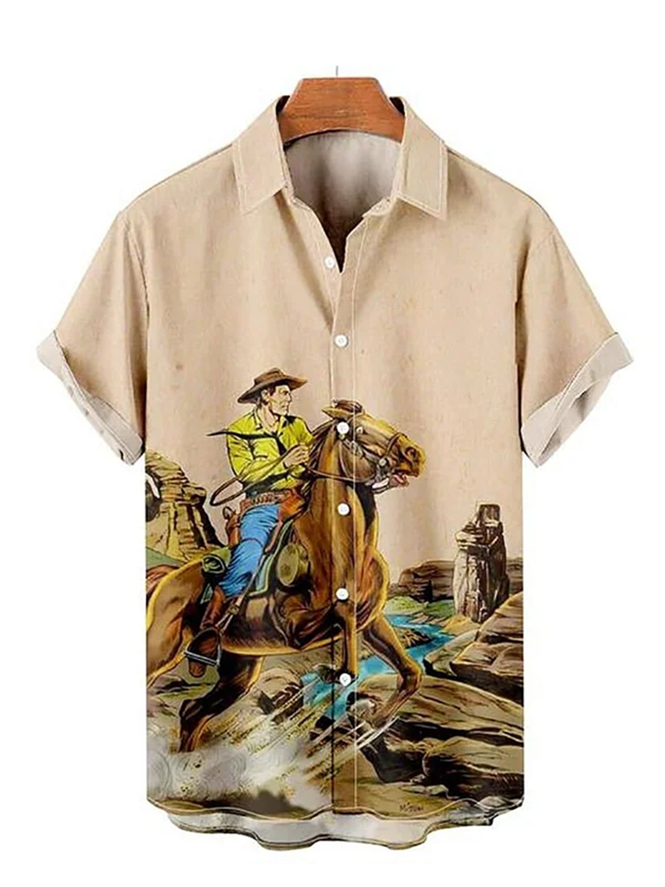 Men'S West Cowboy Print Shirt – Page 4 – Fydude