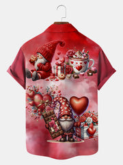 Retro Valentine's Day Gnome Printed Shirt