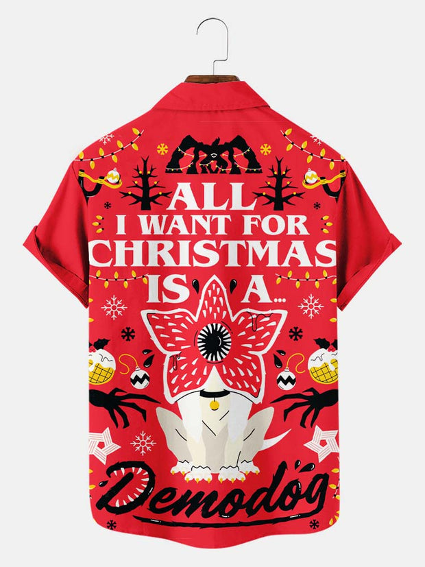 Men'S Stranger Christmas Printed Shirt