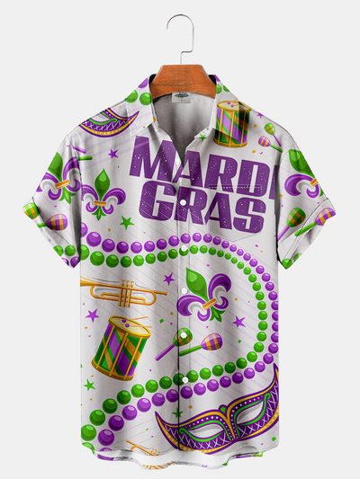 Mardi Gras Mask Printed Shirt