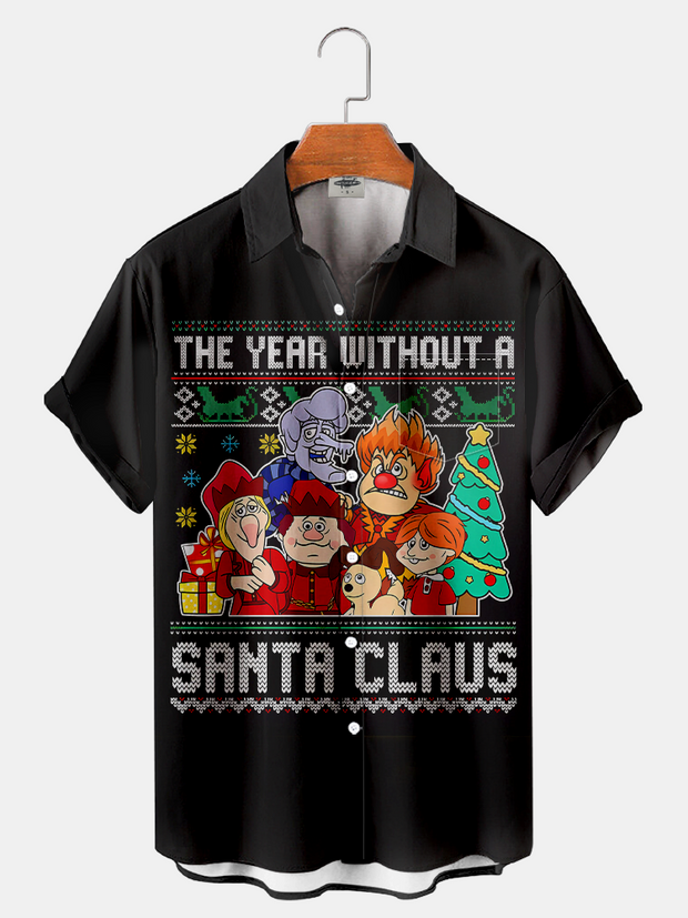 Fydude Men'S The Year Without A Santa Printed Shirt