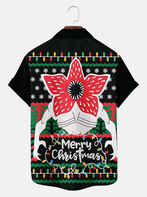 Men'S Stranger Christmas Printed Shirt