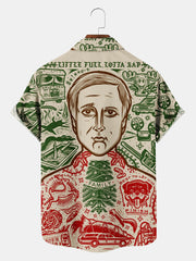 Fydude Men'S Christmas Vintage Poster Printed Shirt