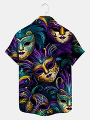 Mardi Gras Mask Printed Shirt