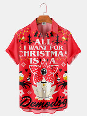 Men'S Stranger Christmas Printed Shirt