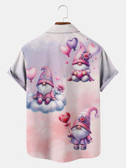 Retro Valentine's Day Gnome Printed Shirt