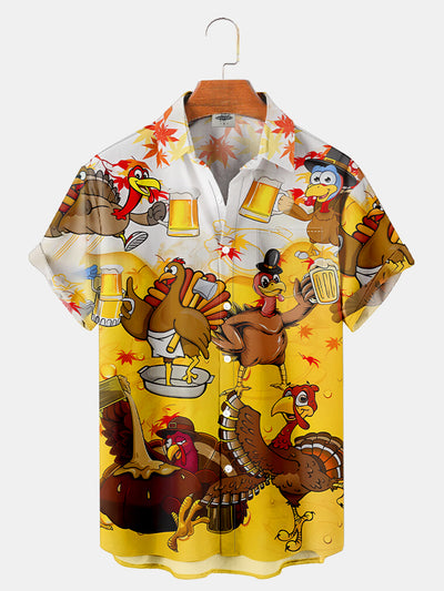 Fydude Men'S Thanksgiving Turkey Funny Printed Shirt