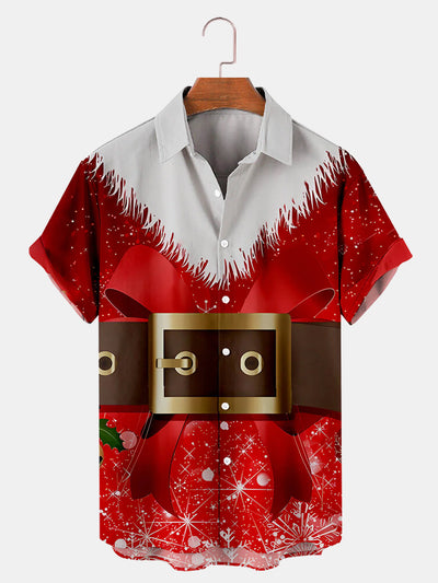 Fydude Men'S Christmas Santa Funny Printed Shirt