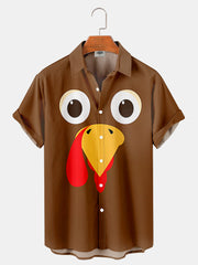 Fydude Men'S Thanksgiving Turkey Printed Shirt