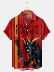 Fydude Men'S Christmas Krampus Printed Shirt