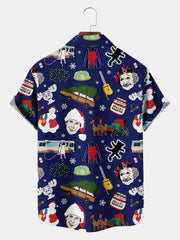 Fydude Men'S Christmas Story Printed Shirt