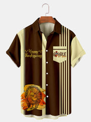 Fydude Men'S Thanksgiving Turkey Printed Shirt