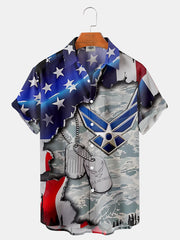 Fydude Men's Air Force Veterans Day Printed Shirt