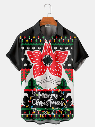 Men'S Stranger Christmas Printed Shirt