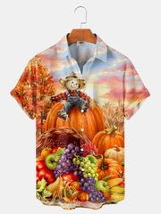 Fydude Men'S Thanksgiving Scarecrow Printed Shirt