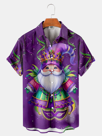 Mardi Gras Mask Dwarf Printed Shirt