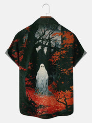 Fydude Men'S Halloween Ghost Printed Shirt