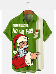 Fydude Men'S Merry Christmas Santa HO HO HO Printed Shirt