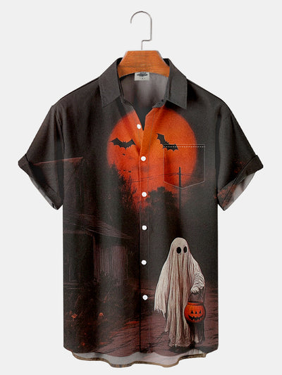 Fydude Men'S Halloween Ghost Printed Shirt