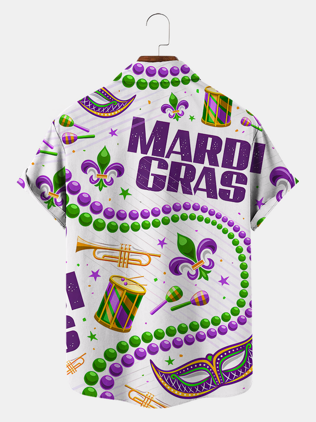 Mardi Gras Mask Printed Shirt