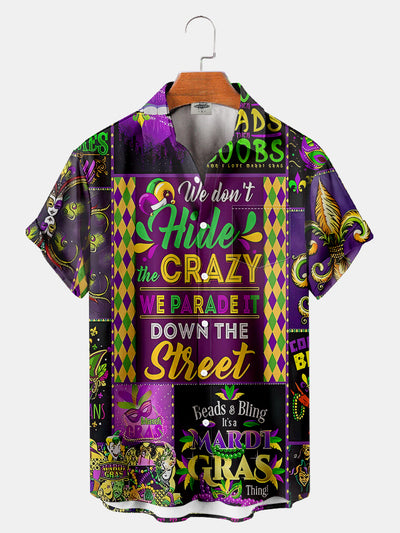 Mardi Gras Mask Printed Shirt