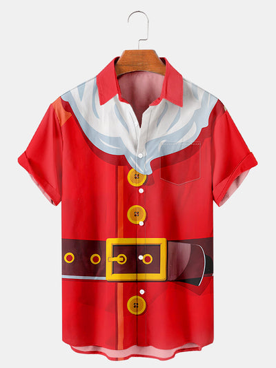 Fydude Men'S Christmas Santa Printed Shirt