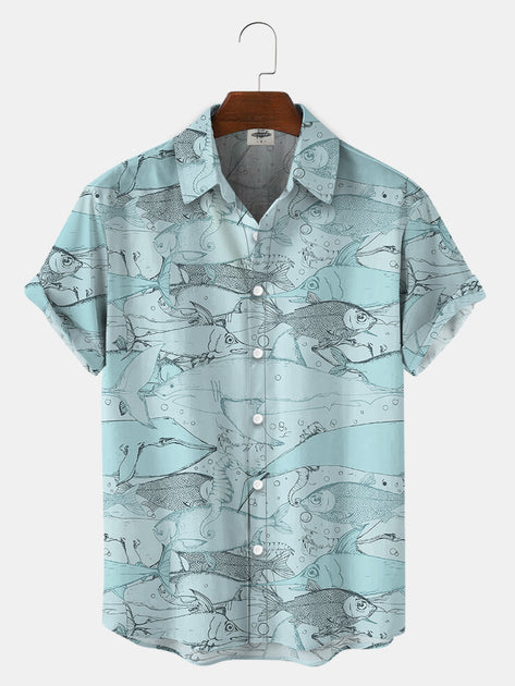 Men'S Fish Print Shirts – Fydude