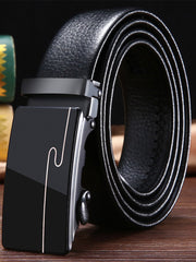 Men's Leather Acrylic Buckle Belt