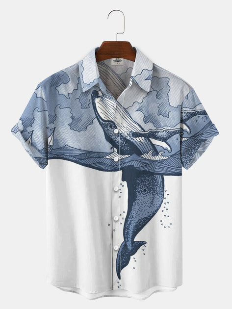 Men'S Whale Print Shirts – Fydude